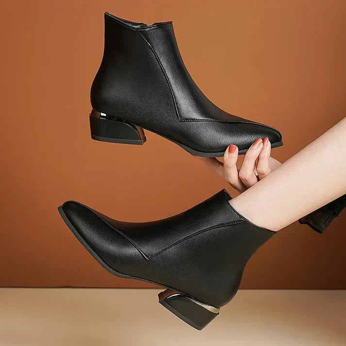 EB | Stiefeletten mit Reißverschluss Trendiger Blockabsatz