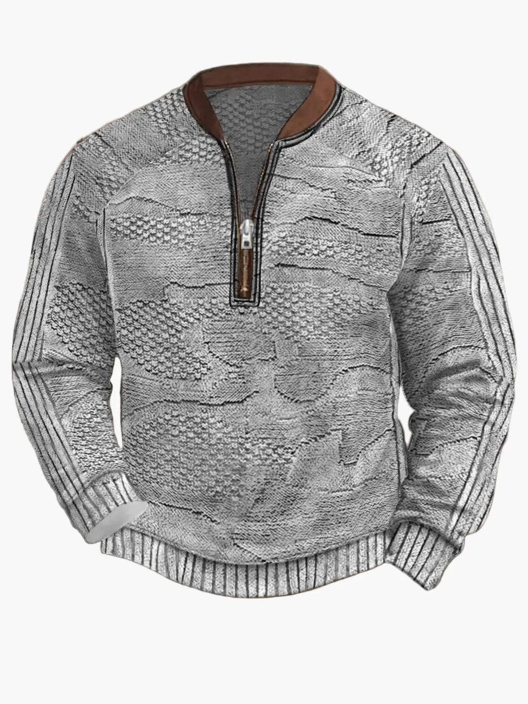 EB | Strickpullover mit Reißverschluss - Moderner Freizeit-Look für Herbst und Frühling