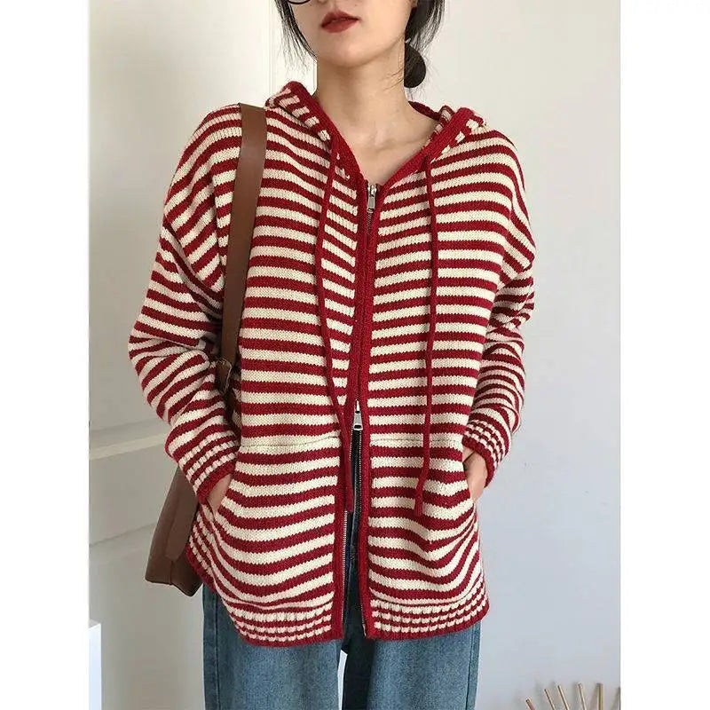 EB | Gestreifter Kapuzenpullover Pullover