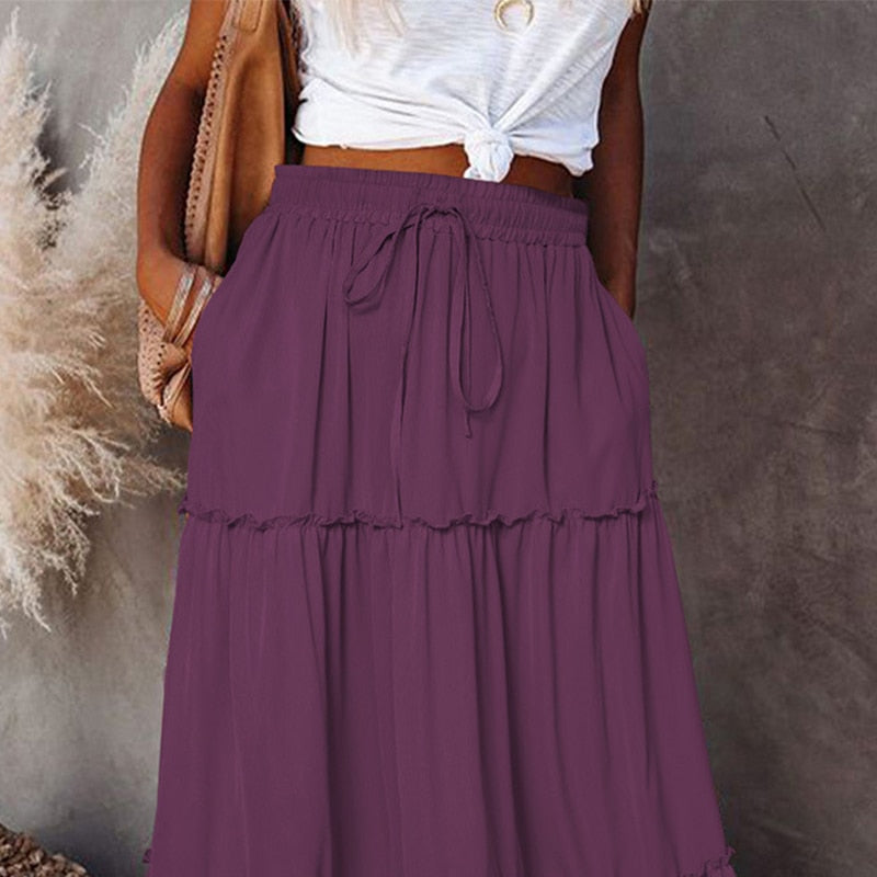 EB | Langer Hochtaillierter Maxi Rock