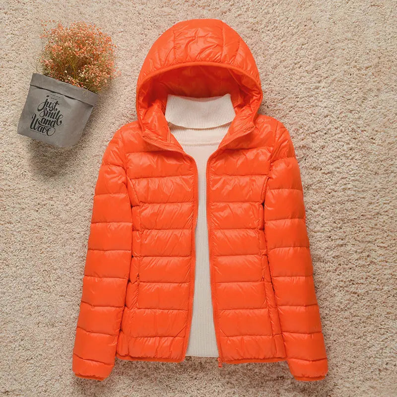 EB | Winterjacke mit Reißverschluss und Kapuze und Langen Ärmeln - Winter