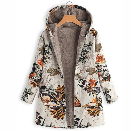 EB | Warme Damenjacke Mit Blumenmuster