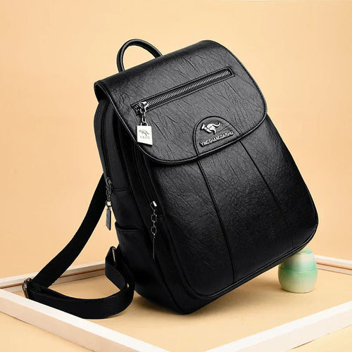 EB | Großer Leder Rucksack mit Diebstahlschutz für Damen
