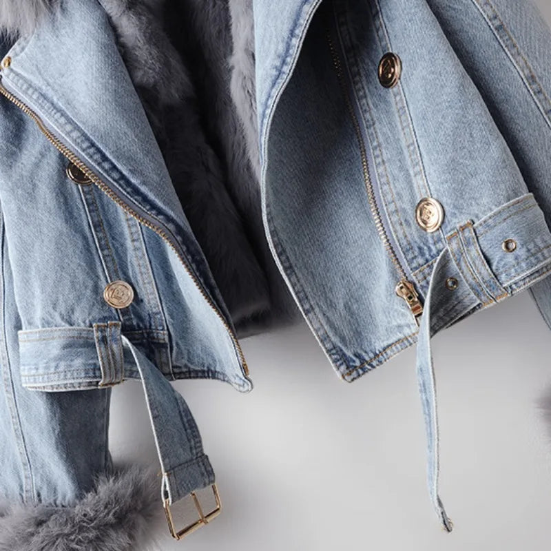EB | Damen Jeansjacke mit Paspeln