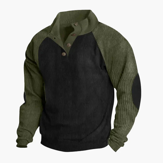 EB | Freizeitpullover mit Vintage-Raglanstil und Knopfleiste - Ideal für Alltag und Outdoor