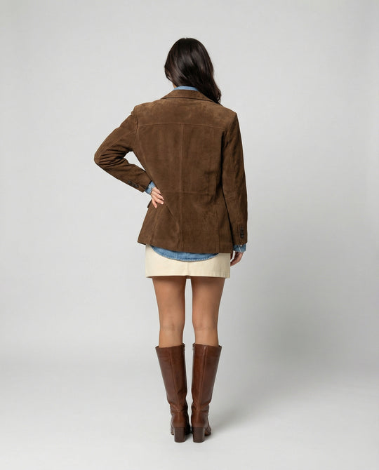 EB | Klassischer Wildledermantel Für Damen