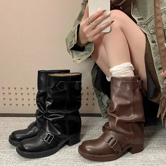 EB | Falten Mid-Calf Stiefel