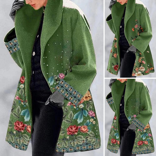 EB | Warm Bedruckter Wintermantel Für Damen Lang