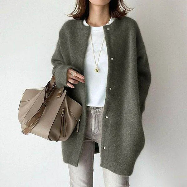 EB | gestrickte Strickjacke mit Knopfvornverschluss
