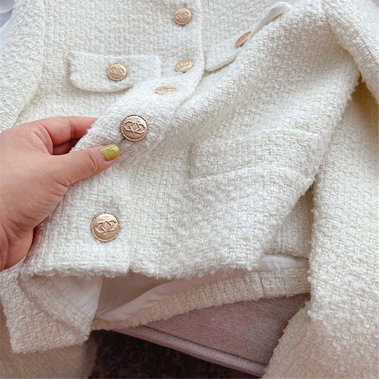 EB | Damen Tweedjacke mit Rundhalsausschnitt