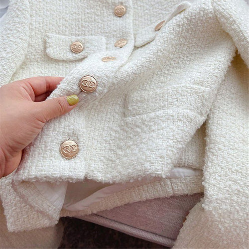 EB | Damen Tweedjacke mit Rundhalsausschnitt