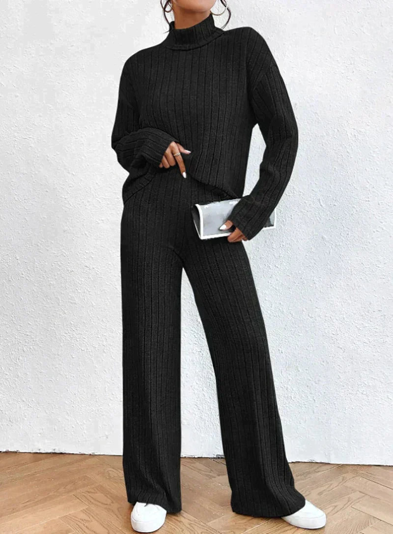 EB | Gestrickte Hose und Rollkragenpullover für Damen