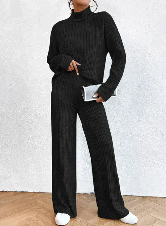EB | Gestrickte Hose und Rollkragenpullover für Damen