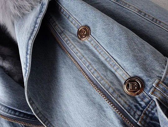 EB | Denim und Kunstfell Eleganz Jacke