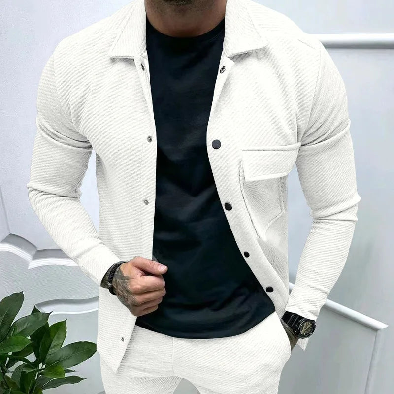 EB | Klassische Leichtgewicht Shirtjacke Polyester Moderner Komfort