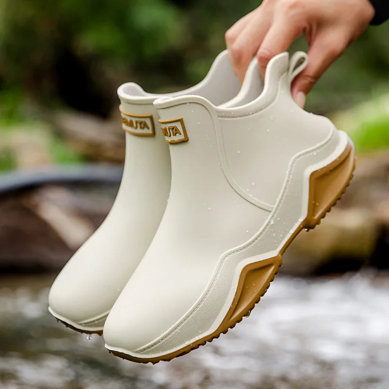 EB | Damen knöchelhohe wasserdichte Gummistiefel mit rutschfester Sohle