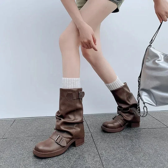 EB | Falten Mid-Calf Stiefel