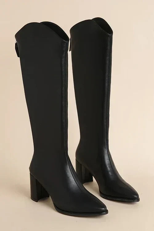 EB | Winter Stiefel Damen Aus Leder Kniehoch mit Gummisohle