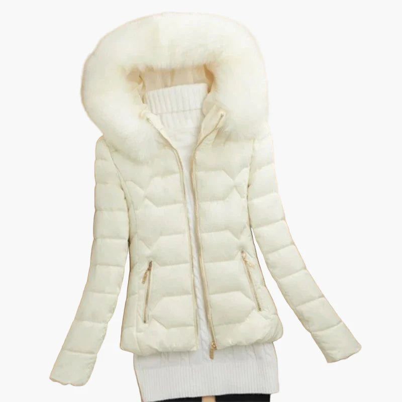 EB | Winter Steppjacke mit Kapuze und Großem Kragen - Eleganter City-Style für Kalte Tage