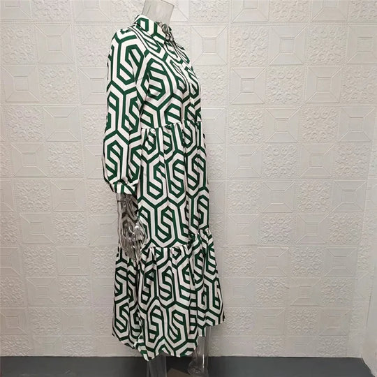 EB | Langärmliges Kleid Mit Geometrischem Muster