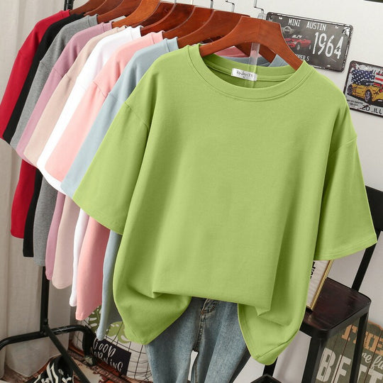 EB | Oversized Baumwoll-Basic-T-Shirt für Damen