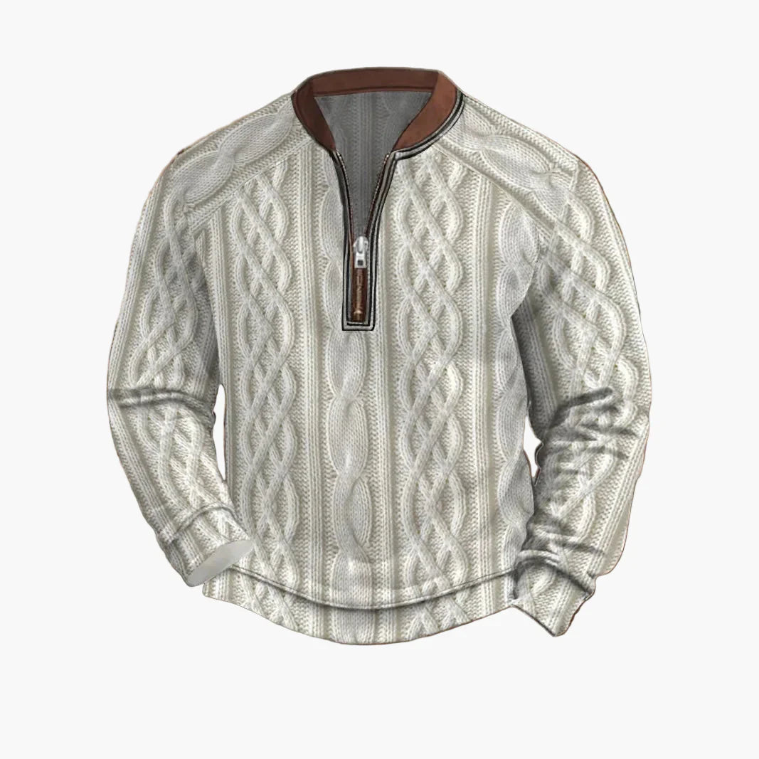 EB | Strickpullover mit Reißverschluss - Moderner Freizeit-Look für Herbst und Frühling