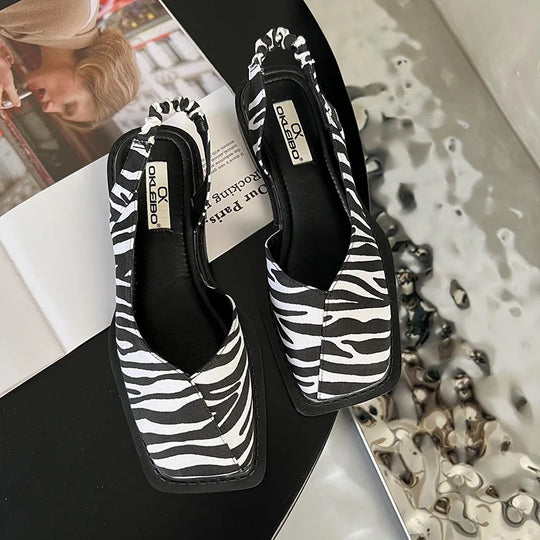 EB | Slingback Sandalen mit Quadratischer Zehenpartie