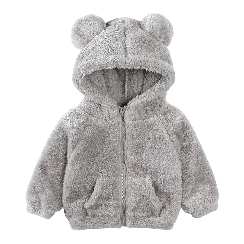 EB Comfort Modische Bären-Kinderjacke aus dickem Samt