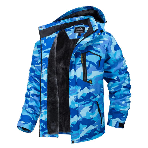EB | Dicke Kapuzen Camo Skijacke