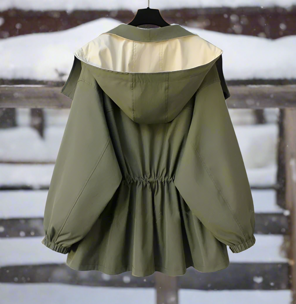 EB | Baumwolljacke Drapierter Kragen Lässige Passform Jacke