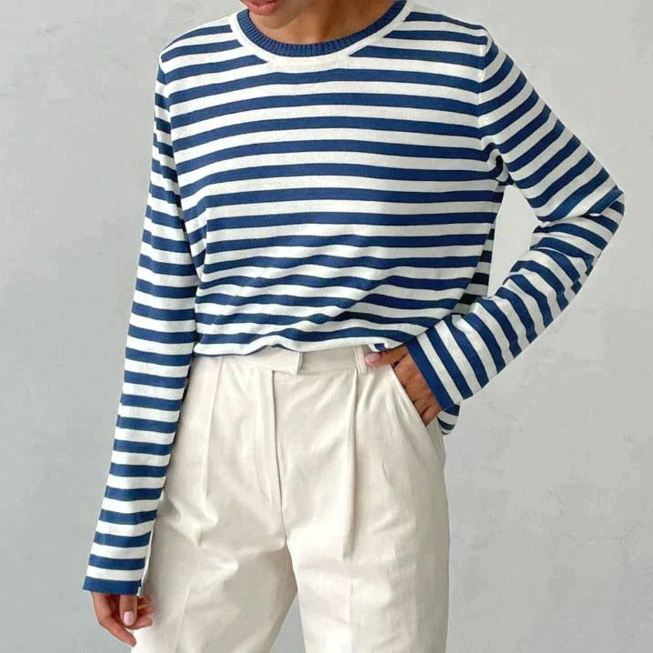 EB | Gestreifter Pullover mit Rundhals