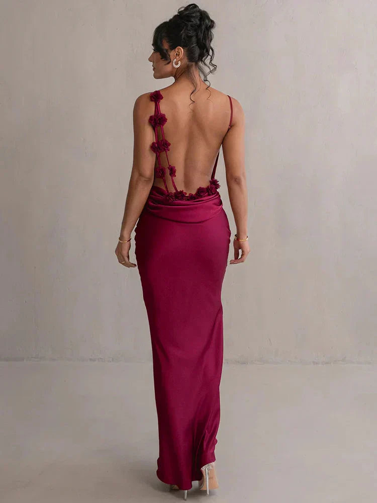 EB | Satin Kleid mit Blumen