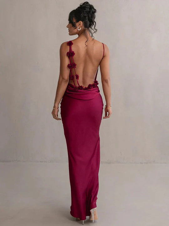 EB | Satin Kleid mit Blumen