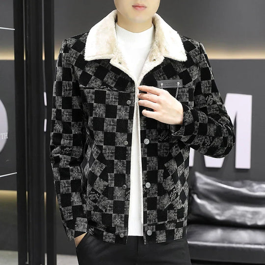 EB | Kariertes Cord-Jacke