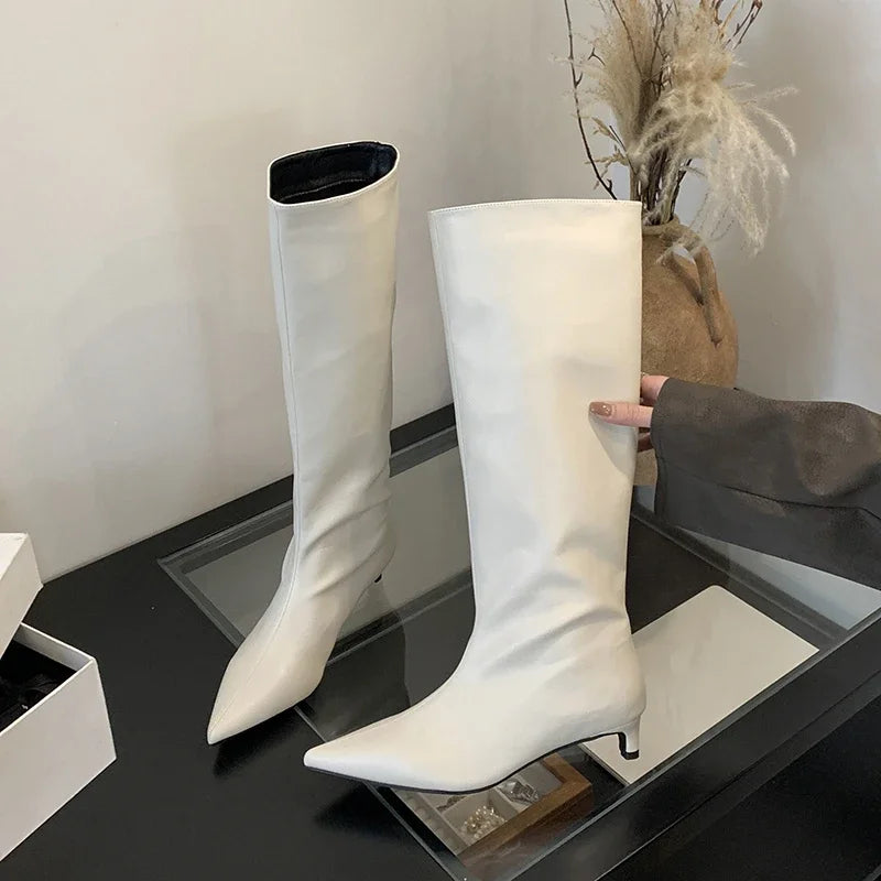 EB | Knielange Dünne Absatzstiefel