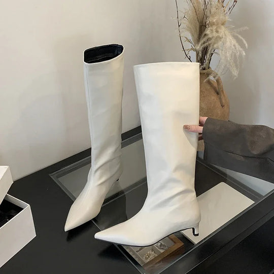 EB | Knielange Dünne Absatzstiefel