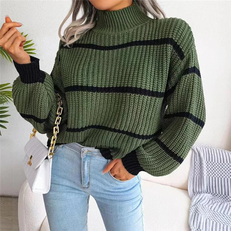 EB | Moderner Couture Rollkragenpullover mit Feinstrick