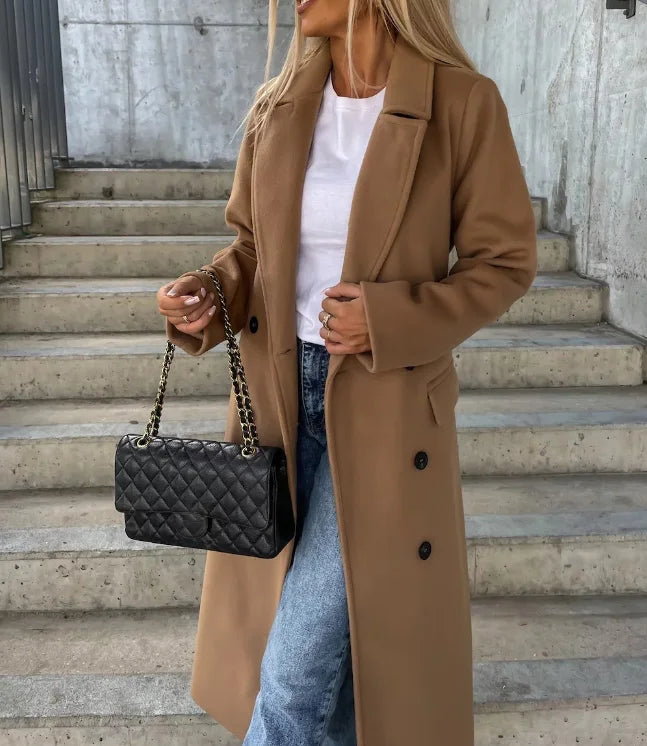 EB | Schicke Taillierte Damen Wolljacke mit Gürtel