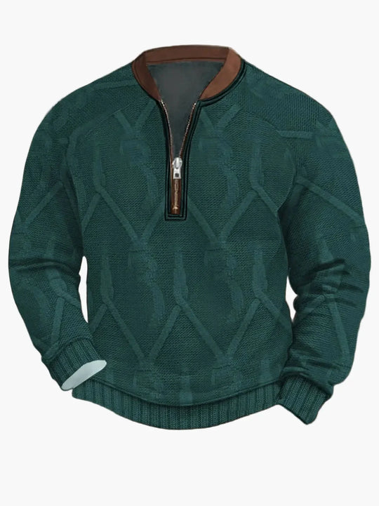 EB | Strickpullover mit Reißverschluss - Moderner Freizeit-Look für Herbst und Frühling