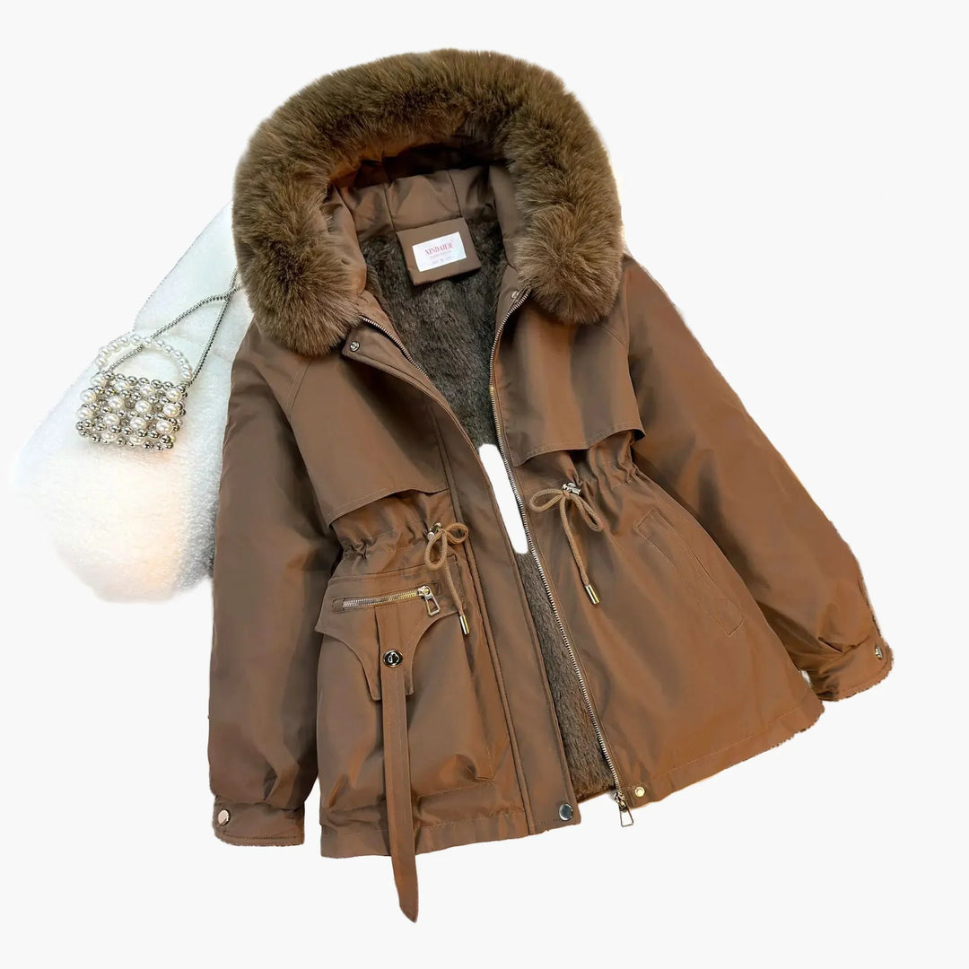 EB | Winterjacke mit Kapuze und Kunstpelzkragen - Modischer Parka für Kalte Tage