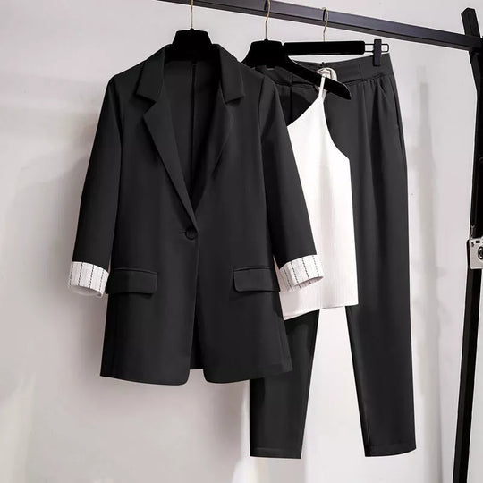 EB | Eleganter Dreiteiliger Anzug In Übergröße für Damen