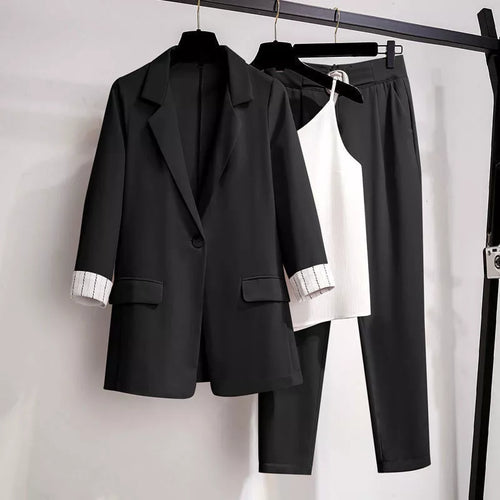 EB | Eleganter Dreiteiliger Anzug In Übergröße für Damen