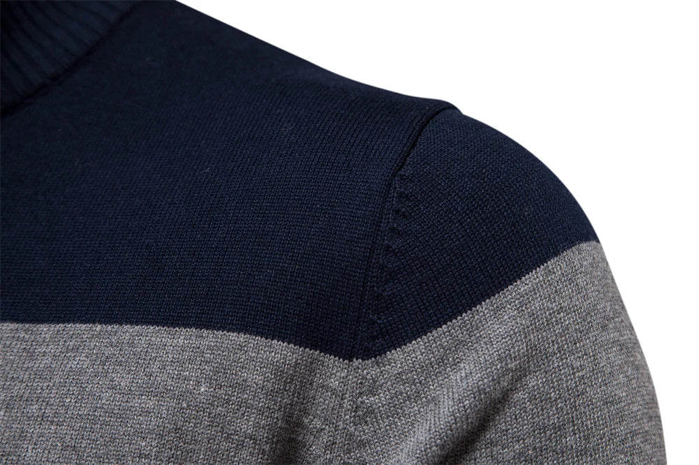 EB | Strickpullover mit Viertelreißverschluss - Eleganter Feinstrick für Business & Freizeit