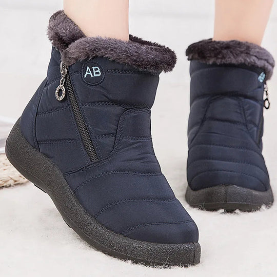 EB | Schneestiefel – Knöchelhöhe – Wasserabweisend – Plüschfell-Futter – Seitlicher Reißverschluss