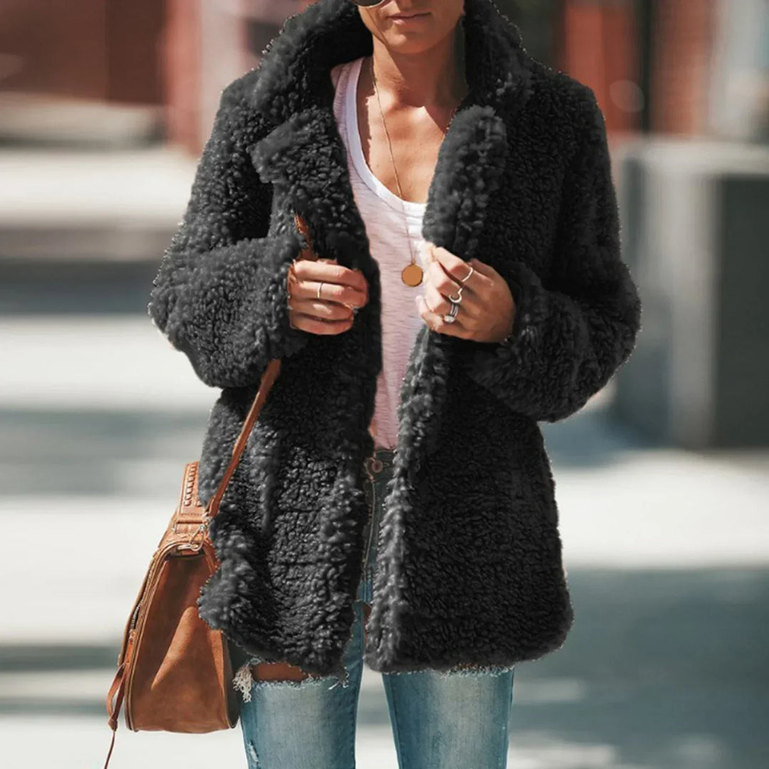 EB | Fleece Mantel Beige Bequem und Modisch