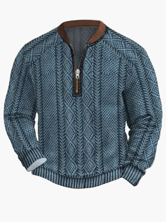 EB | Strickpullover mit Reißverschluss - Moderner Freizeit-Look für Herbst und Frühling