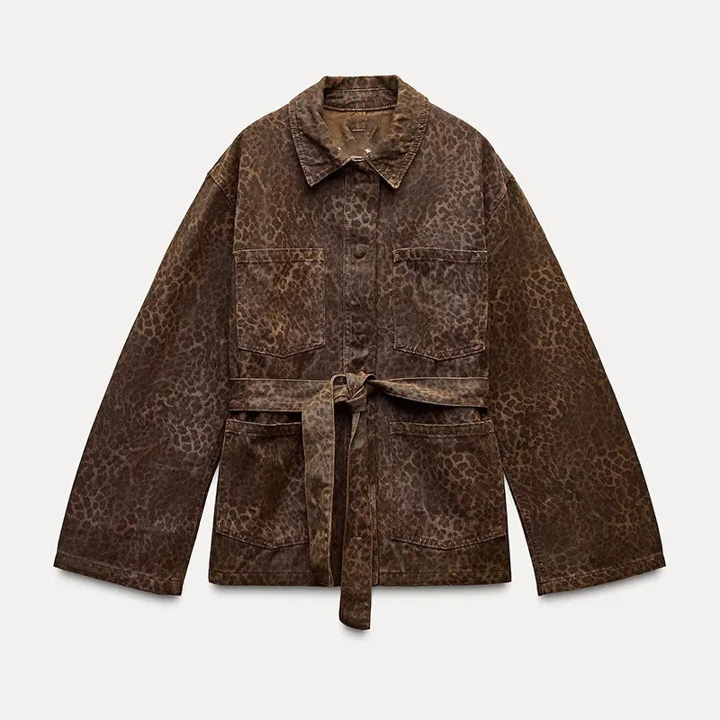 EB | Jeansjacke mit Leopardenmuster