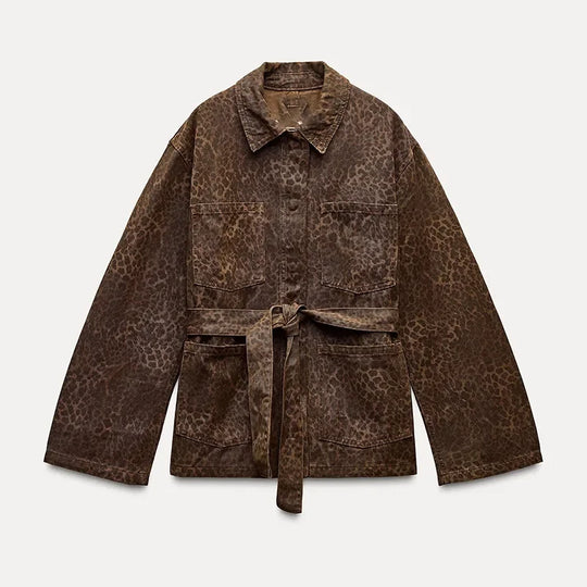 EB | Jeansjacke mit Leopardenmuster