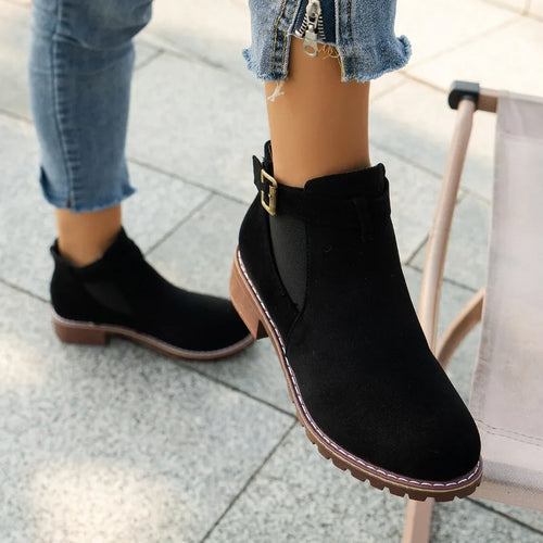 EB | Runde Zehen Plattform Freizeitstiefel für Frühling und Herbst