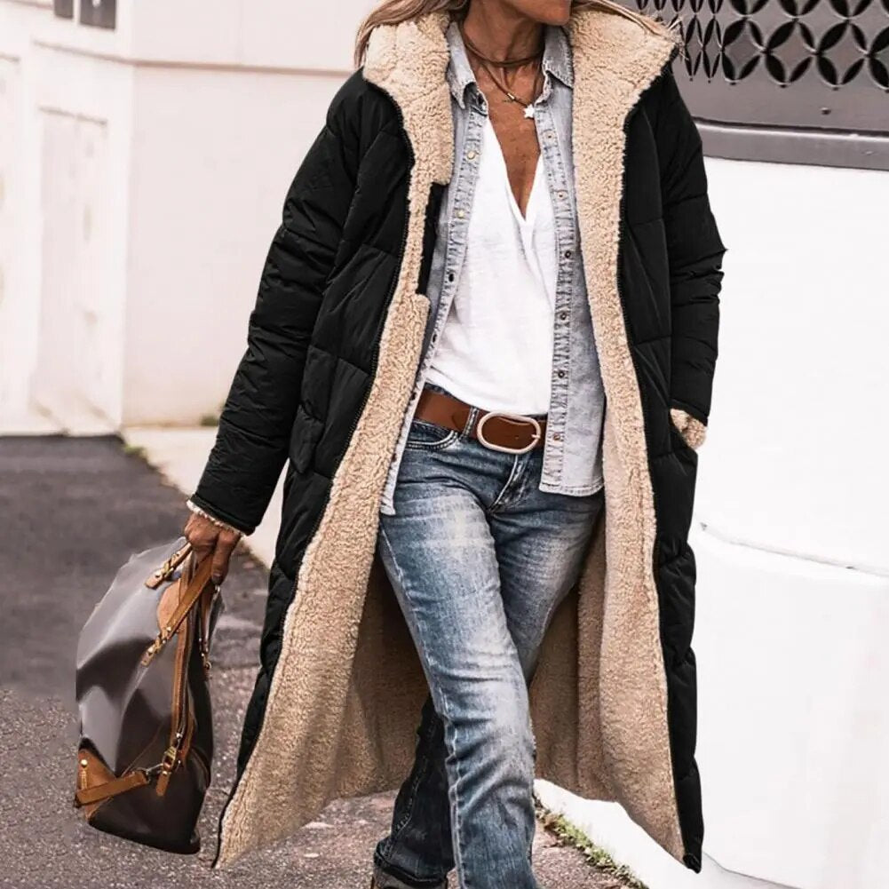 EB | Wendbare lange Pufferjacke (mit Kapuze)